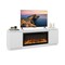 Black Electric Fireplace White TV Cabinet Engineered Wood MDF Media Console